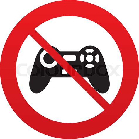 Don T Play Joystick Sign Icon Video Game Symbol Stock Vector