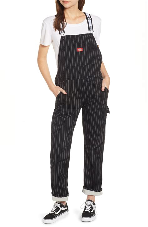 Dickies Pinstripe Stretch Twill Overalls In Black At Nordstrom Rack Lyst