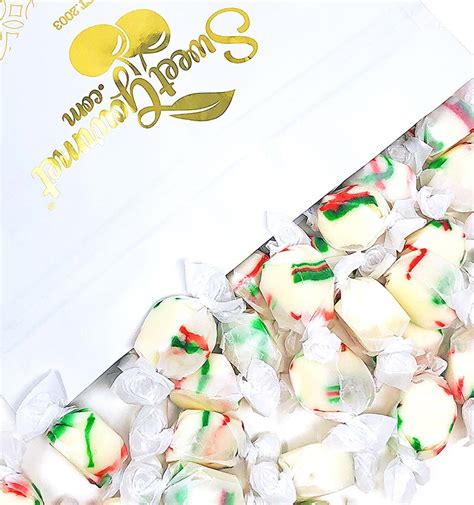 Sweetgourmet Holiday Peppermint Salt Water Taffy Red Green White