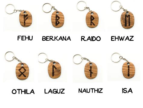 Rune Keychain Wood Keychain Runes Rune pendant OAK | Etsy in 2020 | Runes, Keychain, Wood keychain