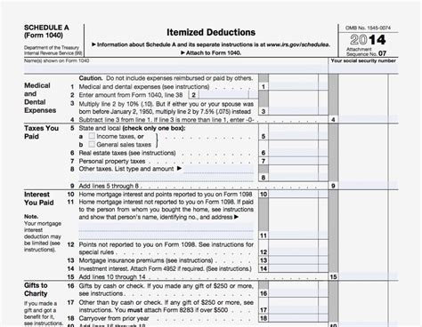 Tax Itemized Deductions Worksheet Universal Network