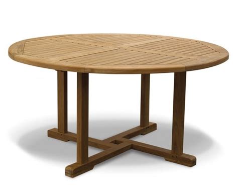 Some wood picnic tables can be shipped to you at home, while others can be picked up in store. Canfield 5ft Teak Round Garden Table - 1.5m