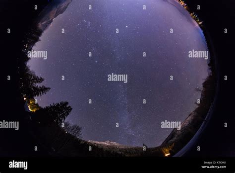 360 Degree View Of Dark Night Sky Stock Photo Alamy
