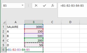 Microsoft Excel Comment Soustraire Plusieurs Cellules