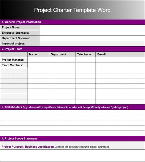 5 Project Charter Examples Word Excel Templates