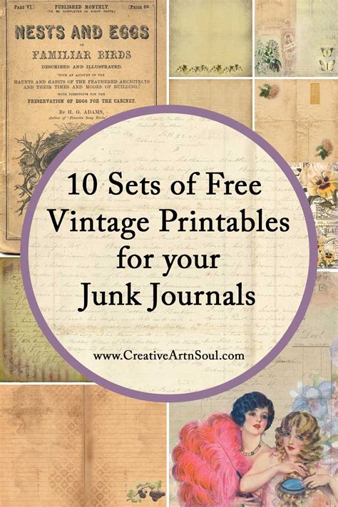 10 Sets Of Free Vintage Printables For Your Junk Journals Creative