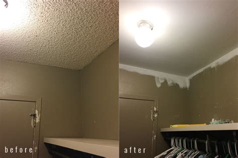 Popcorn (acoustical) ceilings are a quick and cheap way to finish sheetrock ceilings and were all the rage in the '60s and '70s. Removing Popcorn Ceiling Before And After | MyCoffeepot.Org