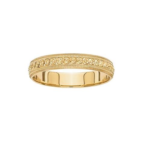 Ladies Etched Wedding Band In 14k Yellow Gold Yellow Gold Wedding