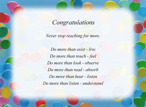 Congratulations Free Dreams And Achievements Poems