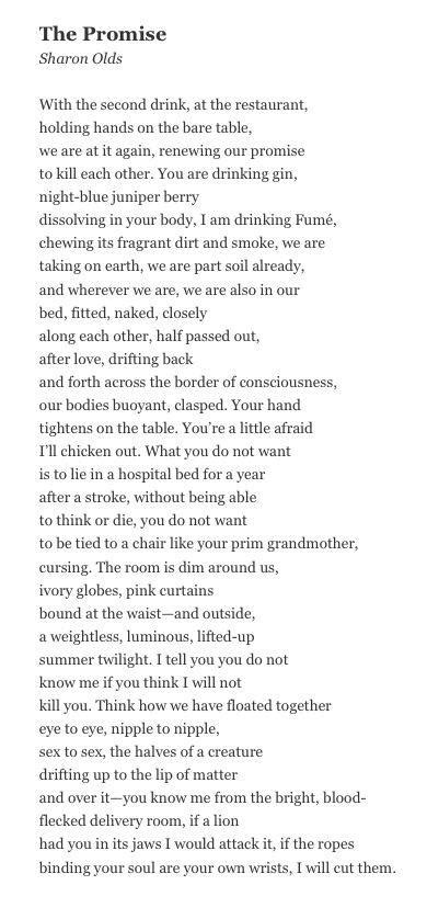Poem The Promise By Sharon Olds Poetry