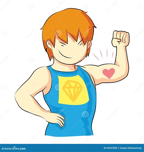 Strong Man Good Healthy Stock Vector Illustration Of Muscle 64347858