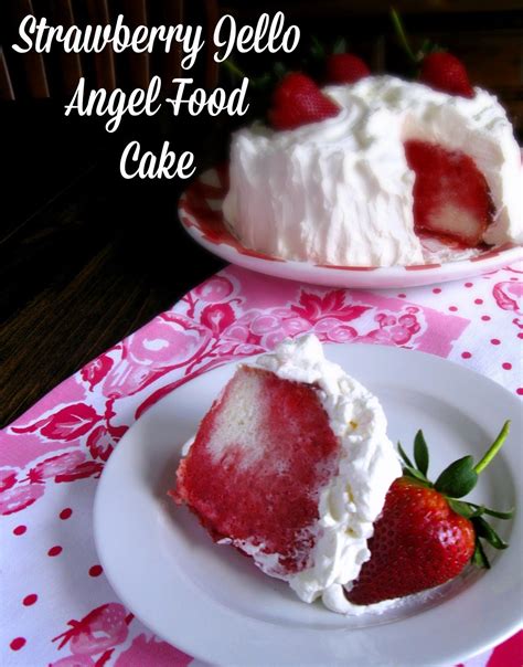 Add boiling water to jello and add the liquid from the peaches mix and then pour over cake. Strawberry Jello Angel Food Cake {A Vintage Recipe From My ...
