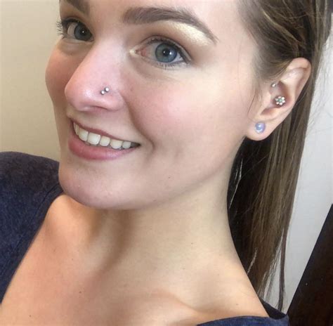 Rocking Two Nose Piercings On One Side