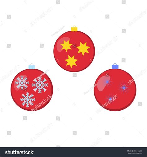 Different Colored Christmas Balls Ornaments Stock Vector Royalty Free