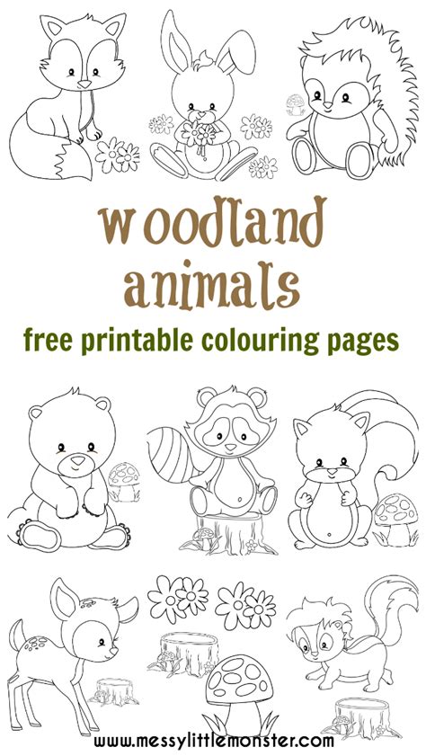 Printable Woodland Animals Coloring Pages Amirilharrison