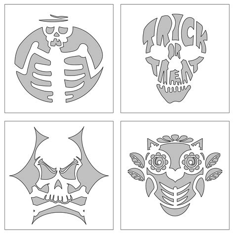 9 Best Free Printable Halloween Pumpkin Stencils Skulls - printablee.com