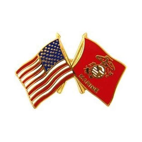 United States Marine Corps Crossed Flags Pin 1 Inch Military Republic