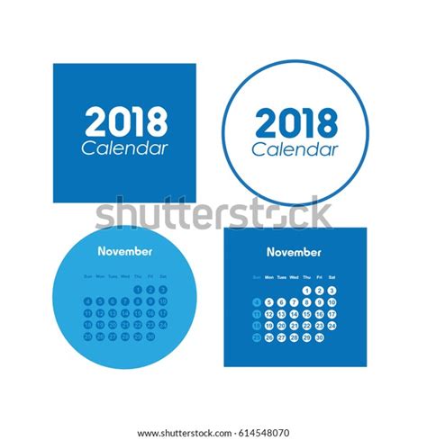 Template Calendar November 2018 Stock Vector Royalty Free 614548070