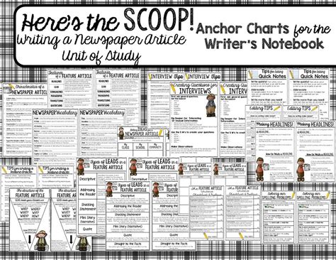 4 | features of a newspaper report. Here's the Scoop!-Writing a Newspaper Article Unit ...