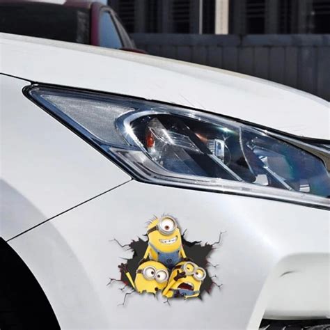 1pcs Minions Car Sticker Shake Hands Cute Funny Despicable Me Cartoon