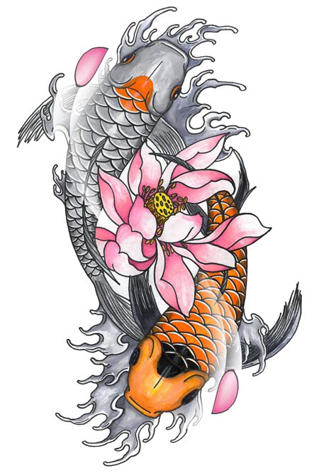 Artstation Koi Yin Yang Will Lourens Fish Tattoos Fish Tattoos Wolf