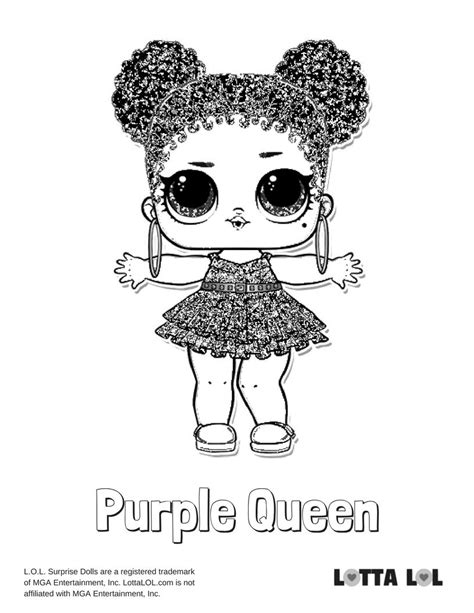 Color all of your favorite l.o.l. Purple Queen Coloring Page | Queen, Lol, Decoration noel