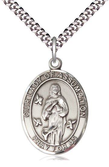 Our Lady Of The Assumption Medal In Fine Pewter 34 Tall Your Choice