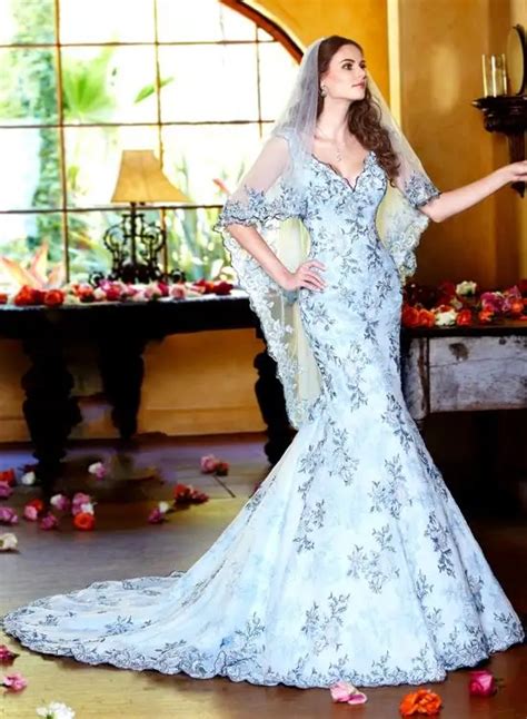Sexy Backless Azul Royal Vestidos De Casamento Apliques De Renda Sereia