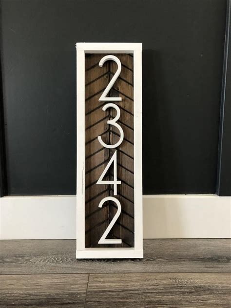 Vertical Address Sign Address Plaque House Numbers House Etsy House