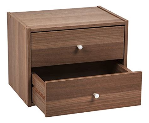 Iris Usa 2 Drawer Modular Wood Stacking Storage Box For Office Closet