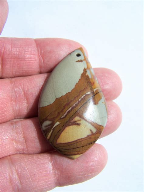 Multi Color Picasso Jasper Pendant Bead 46x26mm From Rockriverbeads On