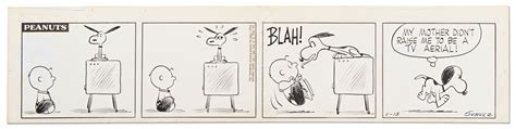 Lot Detail Charles Schulz Original Hand Drawn Peanuts Comic Strip