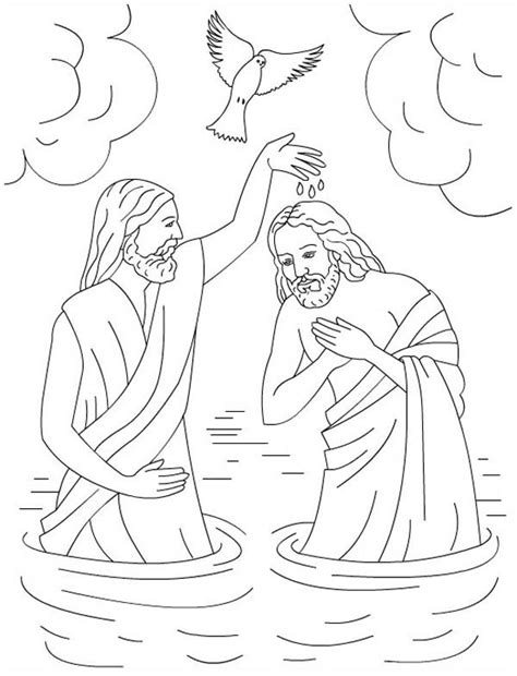 Coloring Page John Baptizes Jesus - 162+ Crafter Files