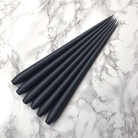 hand dipped taper candles slate 6 pack curious egg