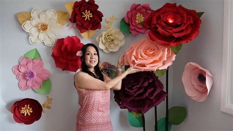 Flores Gigantes De Papel 🌹🌹 Rosas Grandes De Papel 🥀 Flores Para