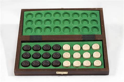 10″ Traditional Hand Crafted Wooden Draughts Checkers Set Toptoy