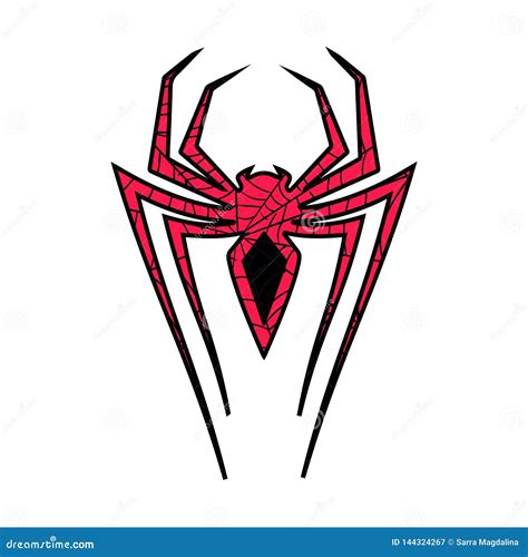 Spiderman Red Logo Cartoon Vector 144324267