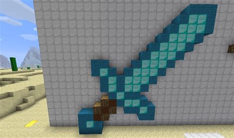 Pixel Art Minecraft Enchanted Diamond Sword Almatlanej