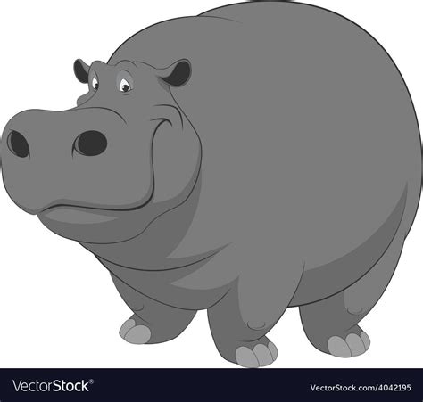 Funny Hippo Vector Image On Vectorstock Cartoon Animals Animal