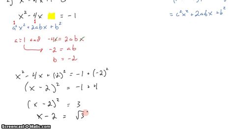 Worked Solutions Ib Math Sl - IB SL Math Topic 2 4 2 3 Solving Quadratic Equations through Completing