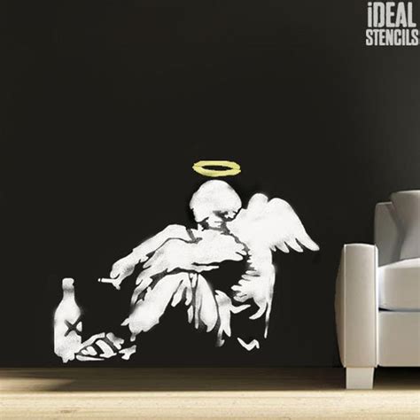 Banksy Fallen Angel Schablone Incl Life Size Option Etsyde Stencil