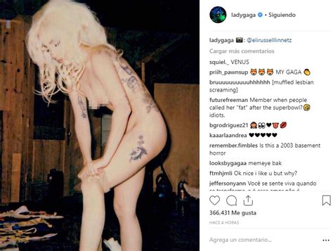 Lady Gaga impactó en redes sociales con desnudo total Rock Pop
