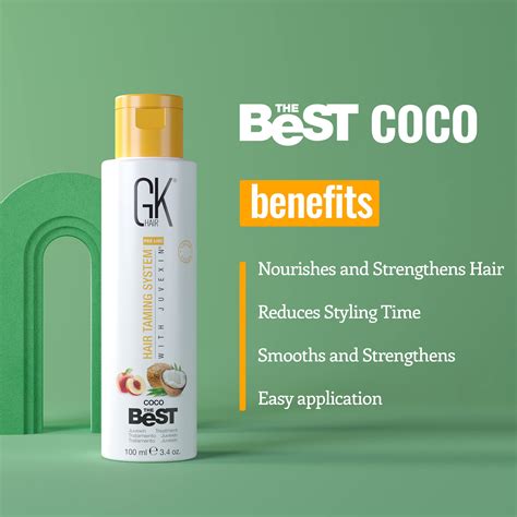 gk hair global keratin the best coco 3 4 fl oz 100ml vegan smoothing keratin hair treatment