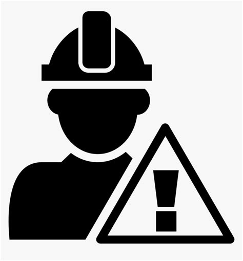 Attention Signal And Construction Worker Worker Safety Icon Hd Png