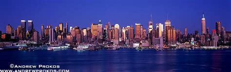 Panoramic Skyline Of New York City From Weehawken At Dusk Fine Art