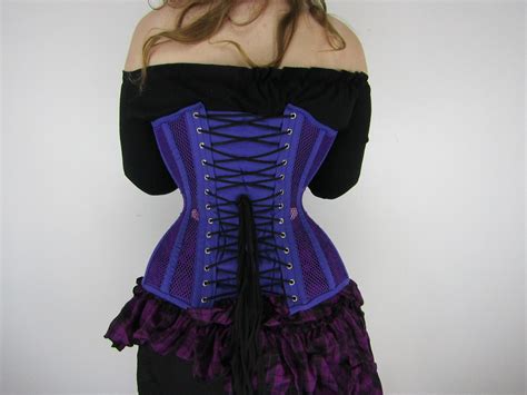 Custom Double Mesh And Cotton Overbust Corset Dotty After Midnight