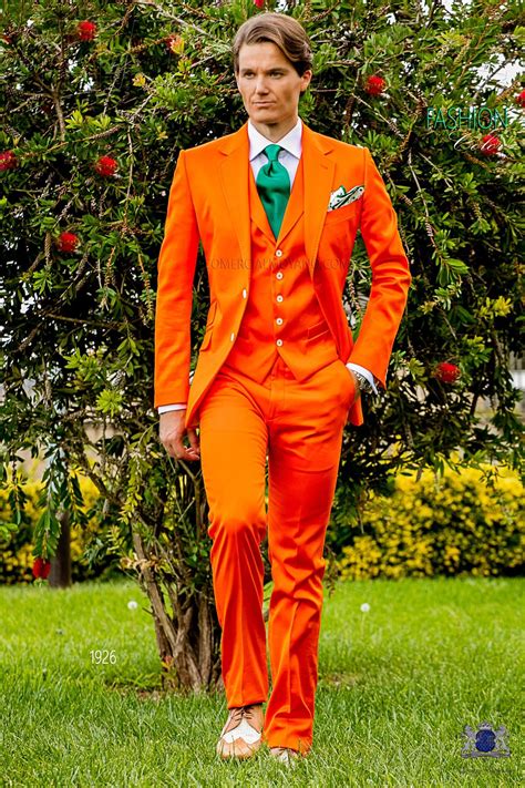 Stitched Bespoke Cotton Orange Suit Mario Moyano 1926