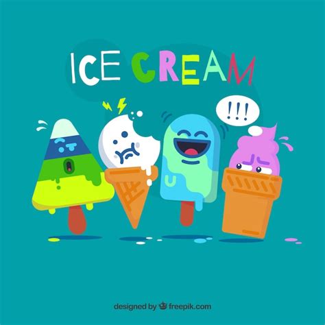 Funny Ice Cream Characters Vector Free Download