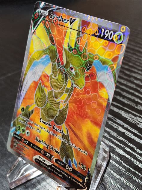 Customaltered Pokémon Scyther V Card Full Art Hyper Etsy Uk