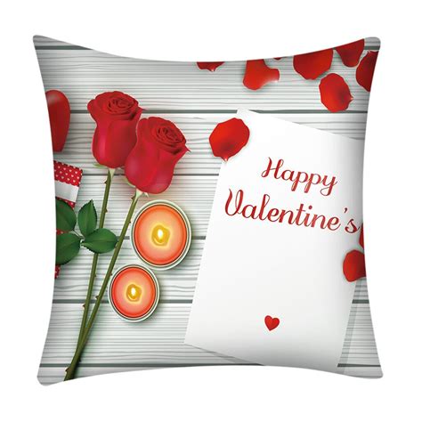 Print Pillow Case Polyester Sofa Car Cushion Cover Home Decor T Valentines Day Decoration